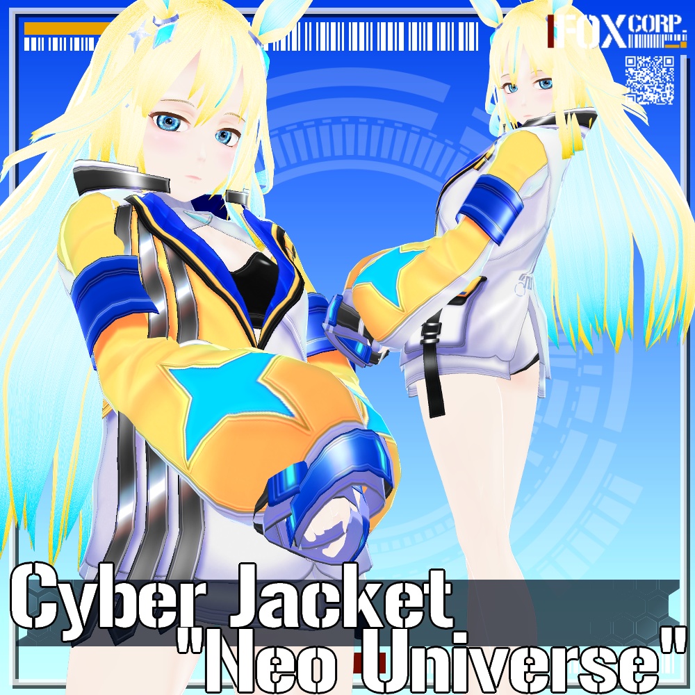 VRoid用 2色展開 サイバージャケット ネオユニヴァース - Cyber Jacket "Neo Universe" 2Colors