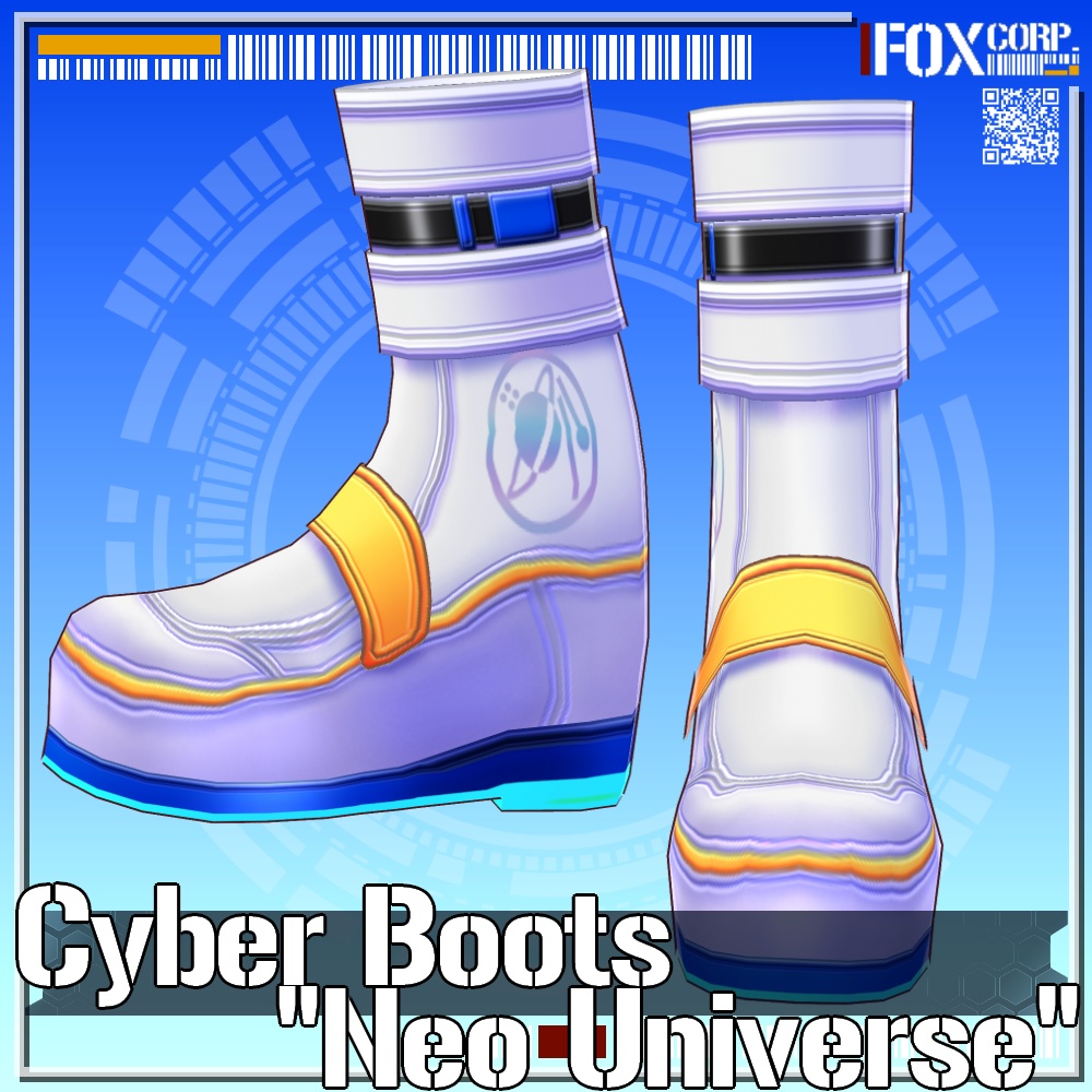 VRoid用 2*4色展開 サイバーブーツ ネオユニヴァース - Cyber Boots "Neo Universe" 2*4Colors