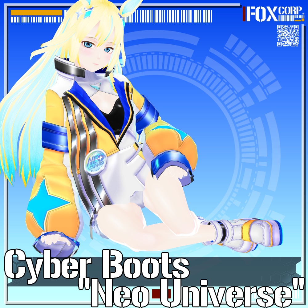 VRoid用 2*4色展開 サイバーブーツ ネオユニヴァース - Cyber Boots "Neo Universe" 2*4Colors