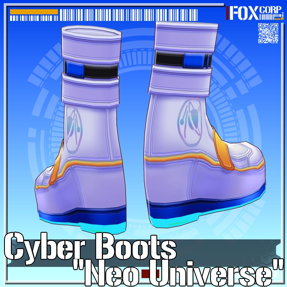 VRoid用 2*4色展開 サイバーブーツ ネオユニヴァース - Cyber Boots "Neo Universe" 2*4Colors