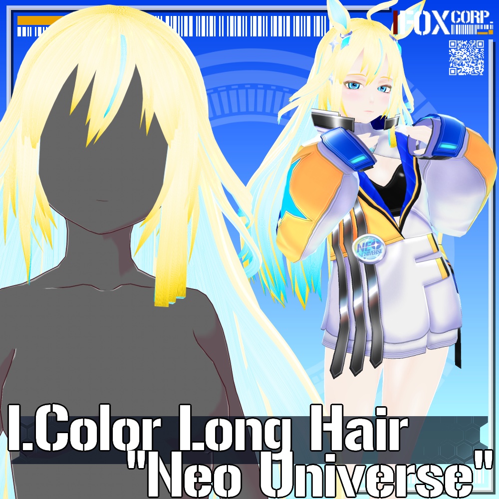 VRoid用 インナーカラーロングヘア ネオユニヴァース - Inner Color Long Hair "Neo Universe"