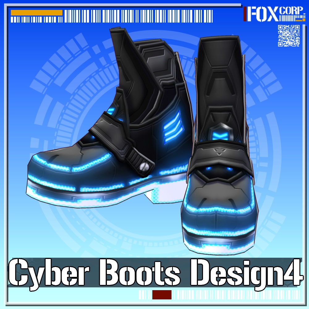 VRoid用 4*5色展開 サイバーブーツ デザイン4 - Cyber Boots Design4 4*5Colors