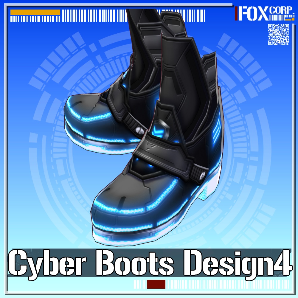 VRoid用 4*5色展開 サイバーブーツ デザイン4 - Cyber Boots Design4 4*5Colors
