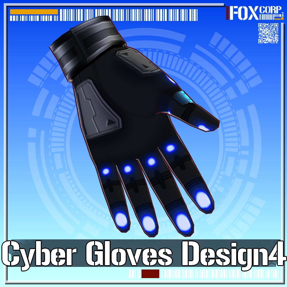 VRoid用 4*4*5色展開 サイバーグローブ デザイン4 - Cyber Gloves Design4 4*4*5Colors