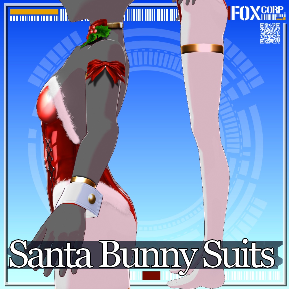 VRoid用 2*3色展開 クリスマス サンタバニースーツ - Christmas Santa Bunny Suits 2*3Colors