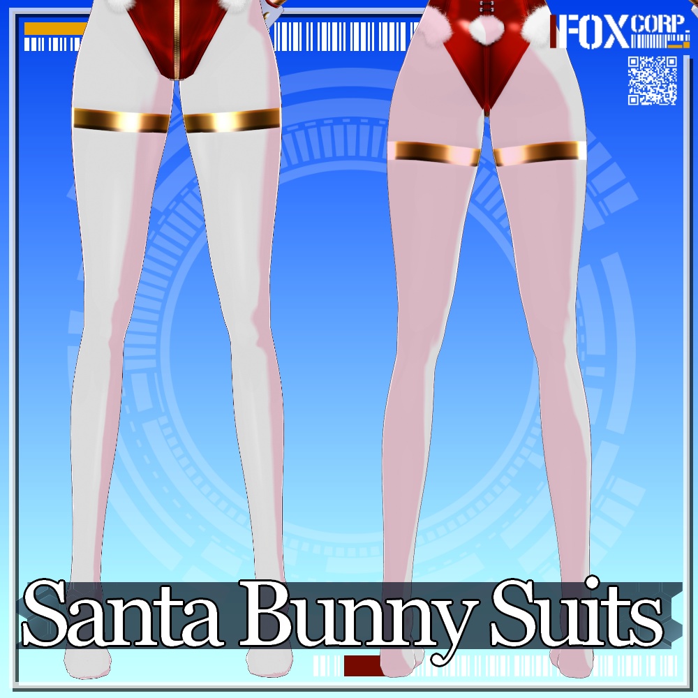 VRoid用 2*3色展開 クリスマス サンタバニースーツ - Christmas Santa Bunny Suits 2*3Colors
