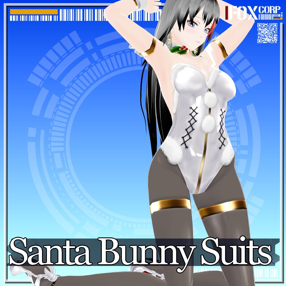 VRoid用 2*3色展開 クリスマス サンタバニースーツ - Christmas Santa Bunny Suits 2*3Colors