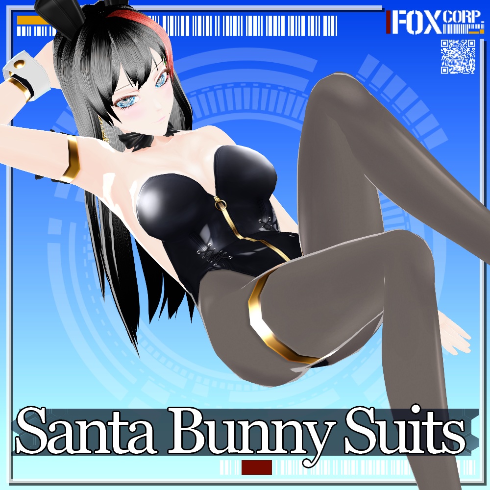 VRoid用 2*3色展開 クリスマス サンタバニースーツ - Christmas Santa Bunny Suits 2*3Colors