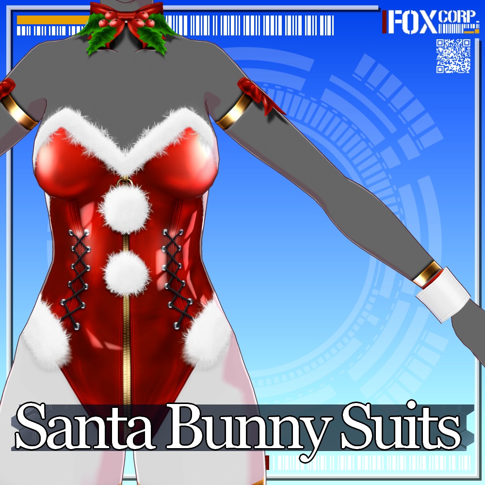 VRoid用 2*3色展開 クリスマス サンタバニースーツ - Christmas Santa Bunny Suits 2*3Colors