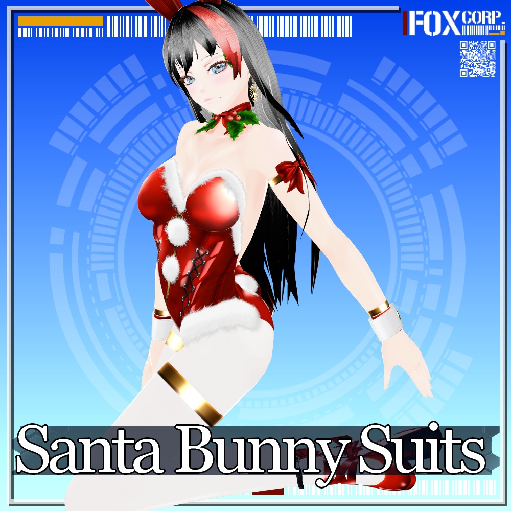 VRoid用 2*3色展開 クリスマス サンタバニースーツ - Christmas Santa Bunny Suits 2*3Colors