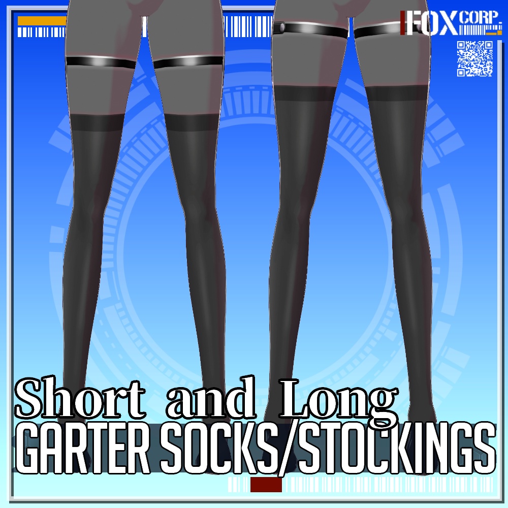 VRoid用多色展開 ガーターソックス / ストッキング - Garter Socks / Stockings