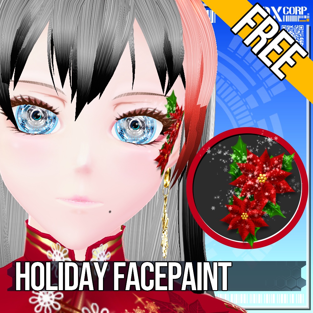 VRoid用 【FREE!】 ホリデーフェイスペイント - Holiday Facepaint
