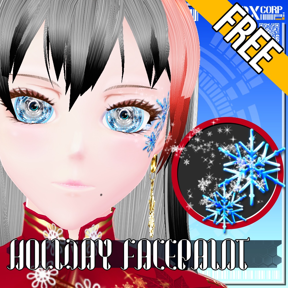 VRoid用 【FREE!】 ホリデーフェイスペイント - Holiday Facepaint