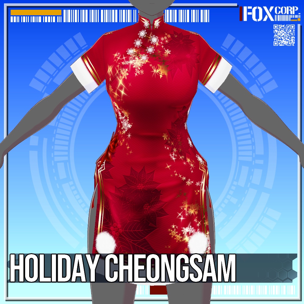 VRoid用 6色展開 ホリデーチャイナドレス - Holiday Cheongsam 6Colors