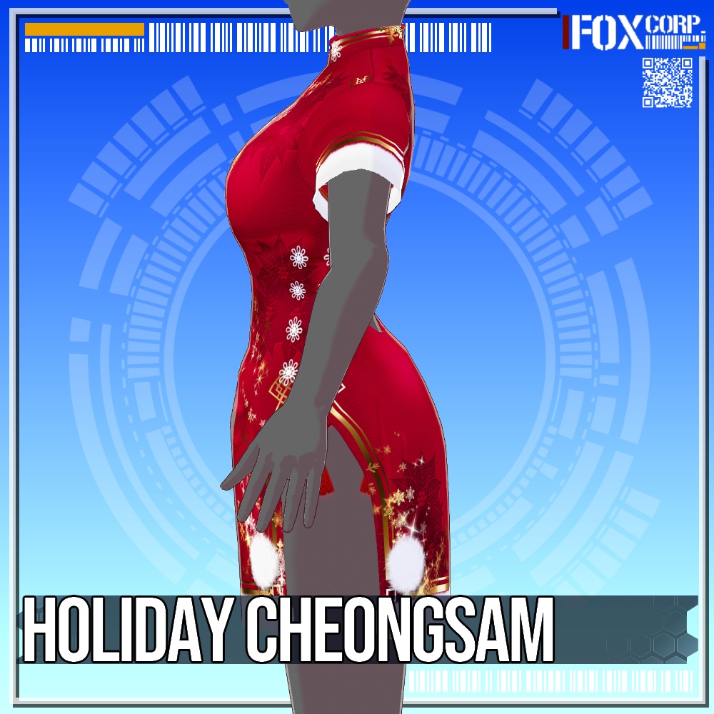 VRoid用 6色展開 ホリデーチャイナドレス - Holiday Cheongsam 6Colors