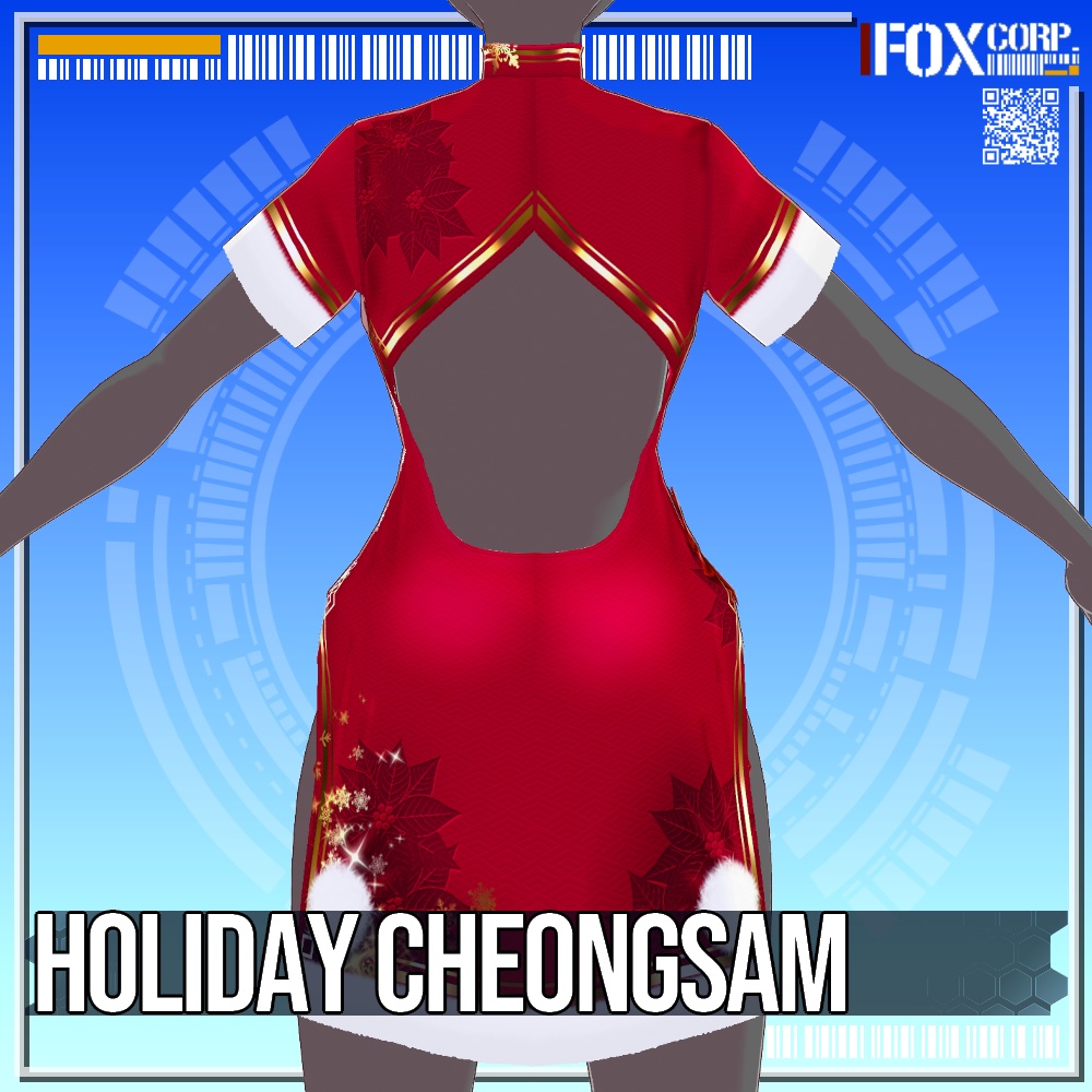 VRoid用 6色展開 ホリデーチャイナドレス - Holiday Cheongsam 6Colors