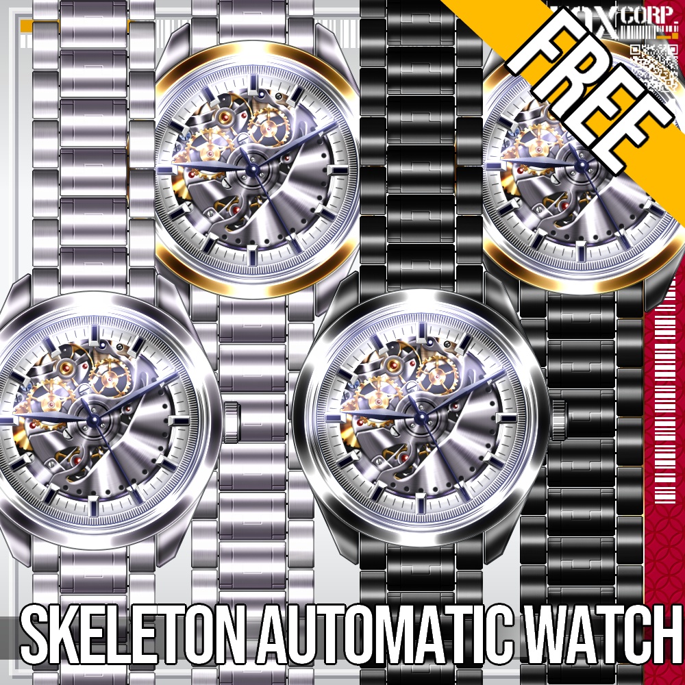 【FREE!】スケルトン自動巻き腕時計 - Skeleton Automatic Watch