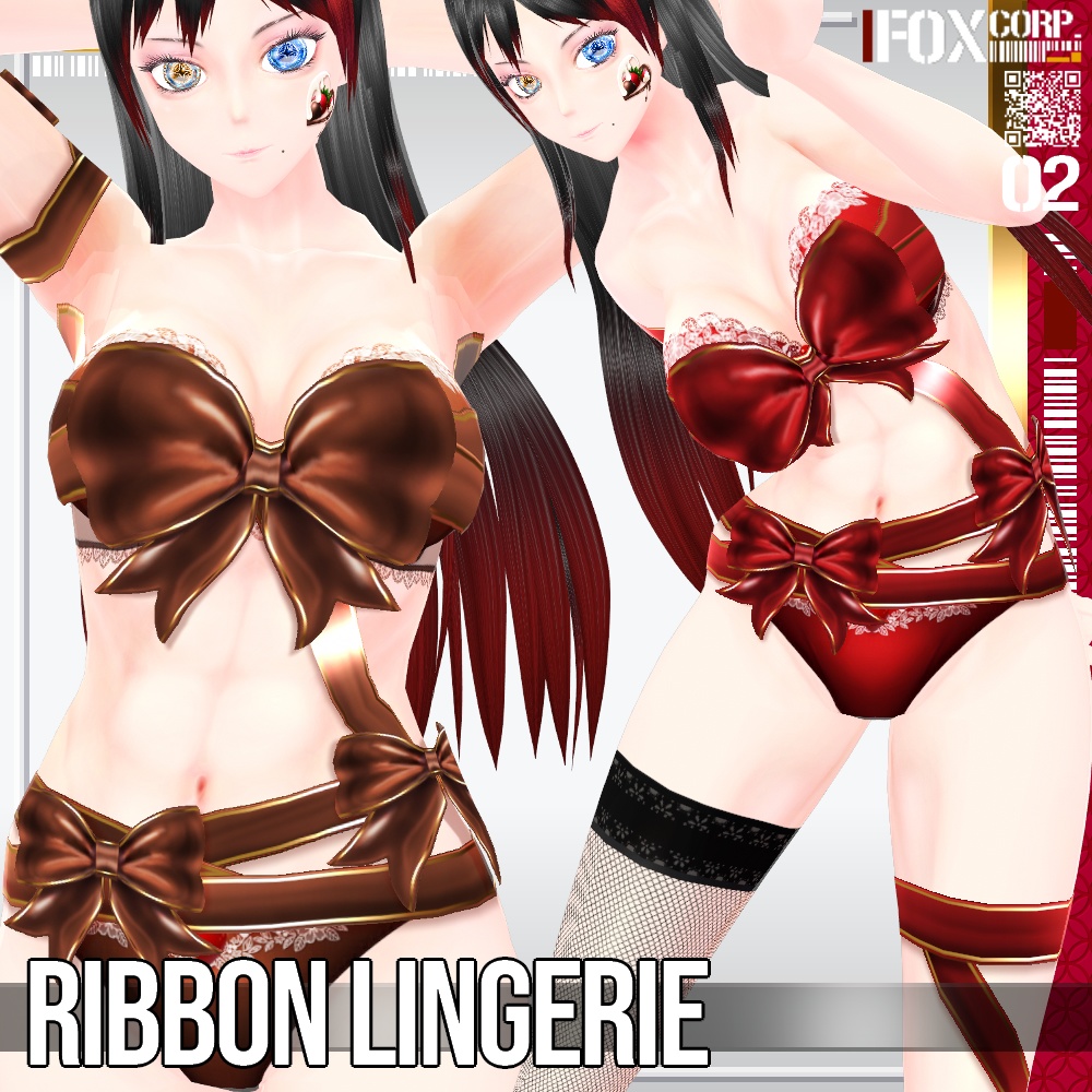 VRoid用 多色展開 リボンランジェリー - Ribbon Lingerie 11Colors