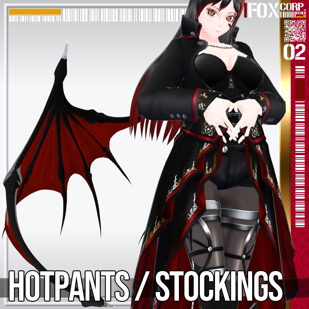 Cyber/Gothic Hotpants & Fishnet Stockings for VRoid