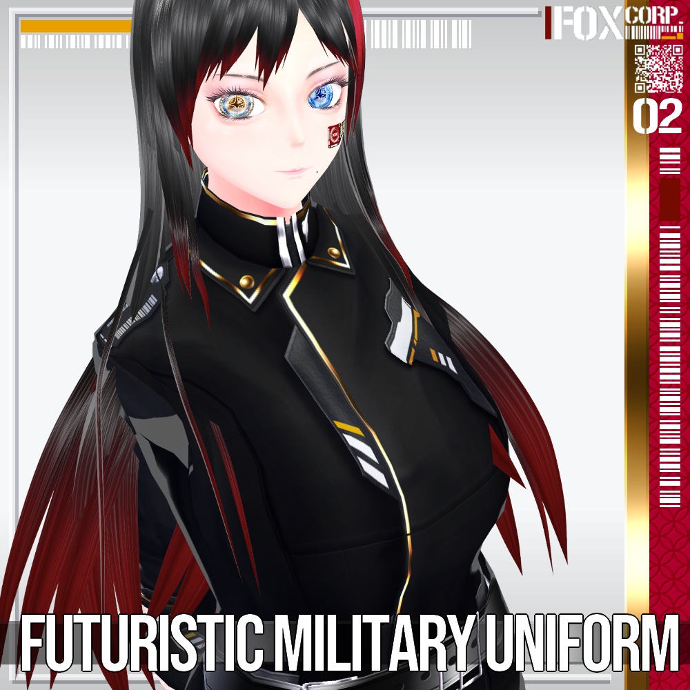 VRoid用 3色展開 近未来ミリタリーユニフォーム - Futuristic Military Uniform 3Colors