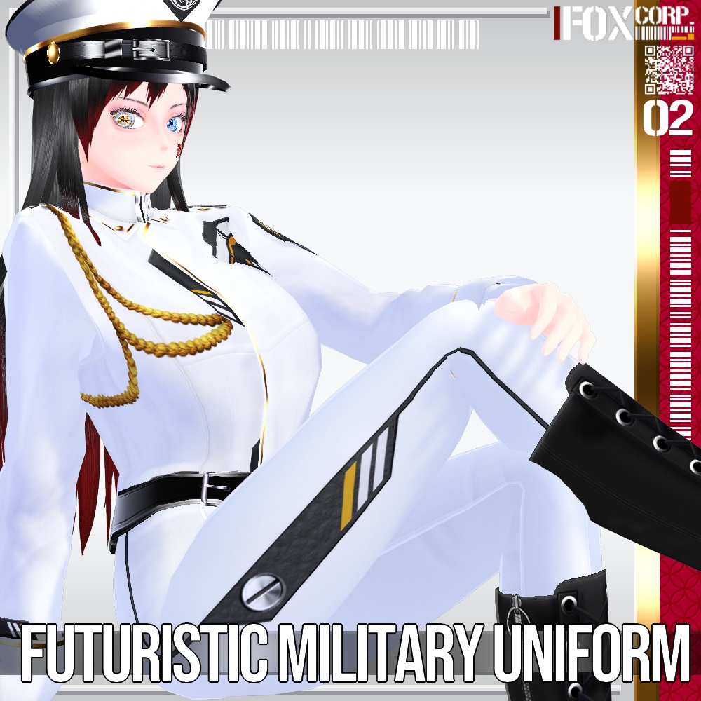 VRoid用 3色展開 近未来ミリタリーユニフォーム - Futuristic Military Uniform 3Colors