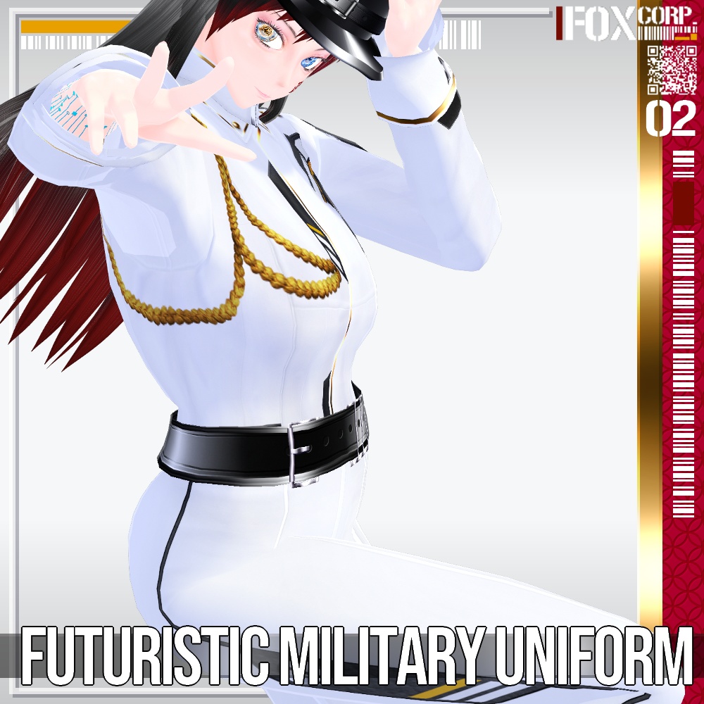 VRoid用 3色展開 近未来ミリタリーユニフォーム - Futuristic Military Uniform 3Colors