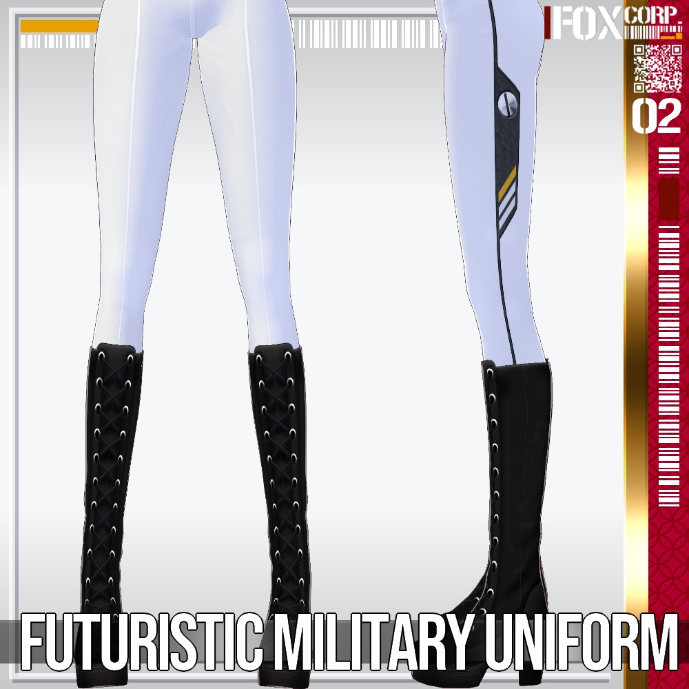 VRoid用 3色展開 近未来ミリタリーユニフォーム - Futuristic Military Uniform 3Colors