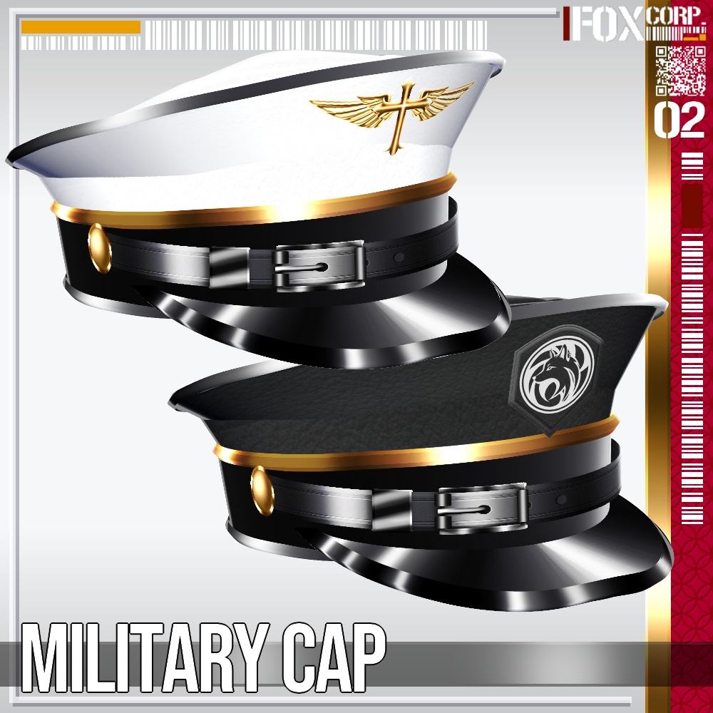 VRoid用 2色展開 軍帽 (ミリタリーキャップ) - Military Cap 2Colors