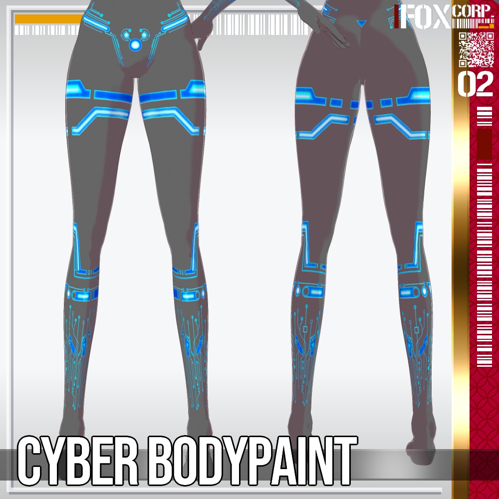 VRoid用 2*10色展開 サイバーボディペイント - Cyber Bodypaint 2*10 Colors