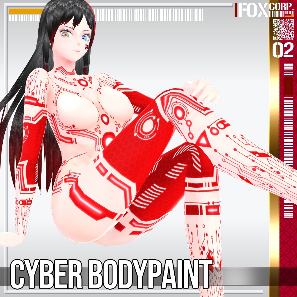 VRoid用 2*10色展開 サイバーボディペイント - Cyber Bodypaint 2*10 Colors