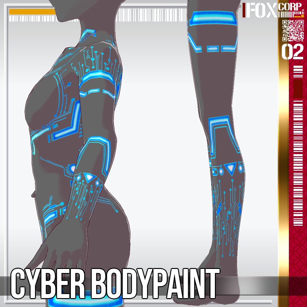 VRoid用 2*10色展開 サイバーボディペイント - Cyber Bodypaint 2*10 Colors