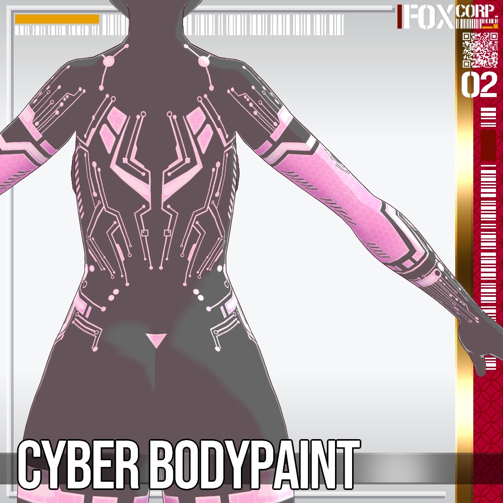 VRoid用 2*10色展開 サイバーボディペイント - Cyber Bodypaint 2*10 Colors