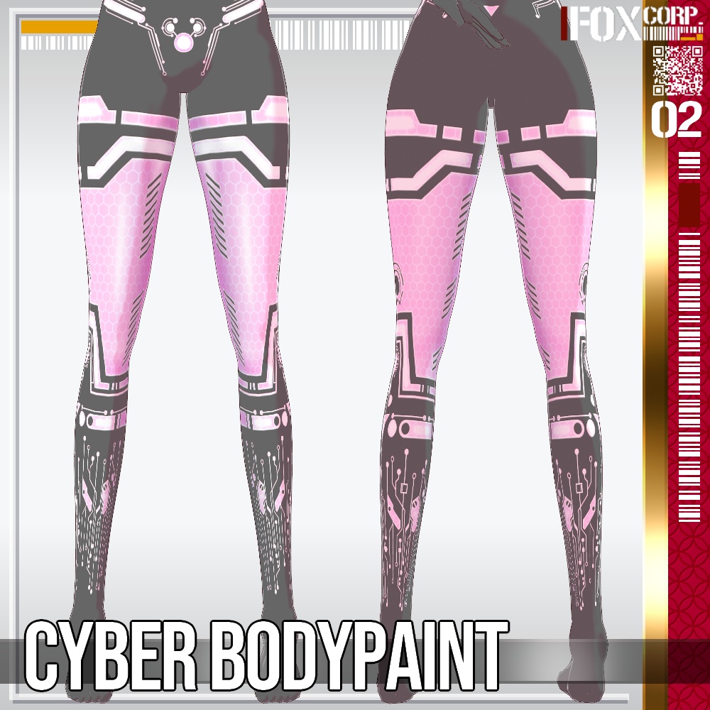 VRoid用 2*10色展開 サイバーボディペイント - Cyber Bodypaint 2*10 Colors