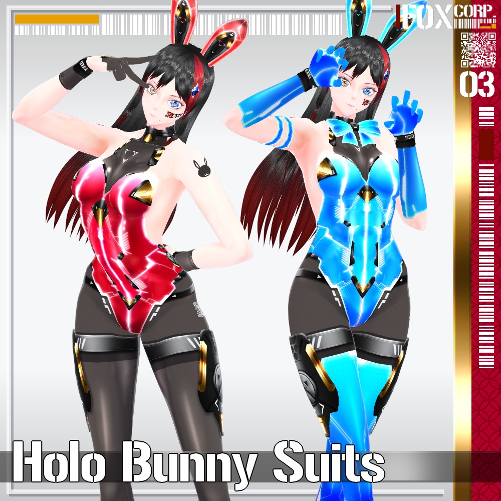 Holographic Bunny Suits 6*2Colors for VRoid