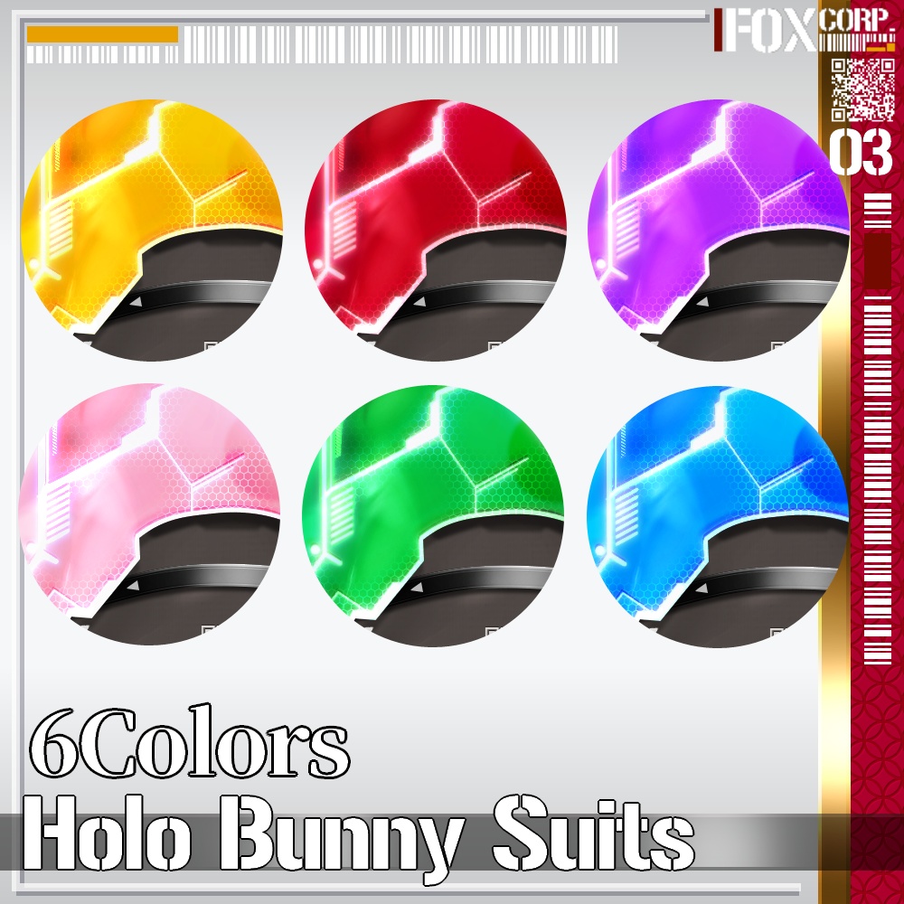 VRoid用 6*2色展開 ホログラフィックバニースーツ - Holo Bunny Suits 6*2Colors