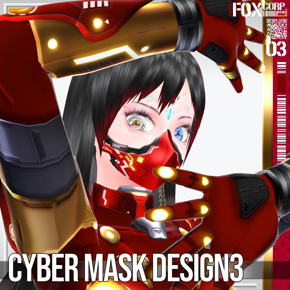 VRoid用 6*8色展開 サイバーマスク3 - Cyber Mask Design3 6*8Colors