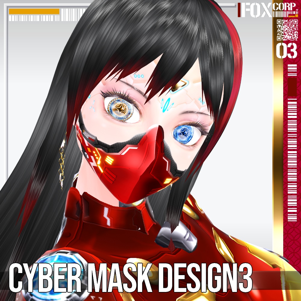 VRoid用 6*8色展開 サイバーマスク3 - Cyber Mask Design3 6*8Colors