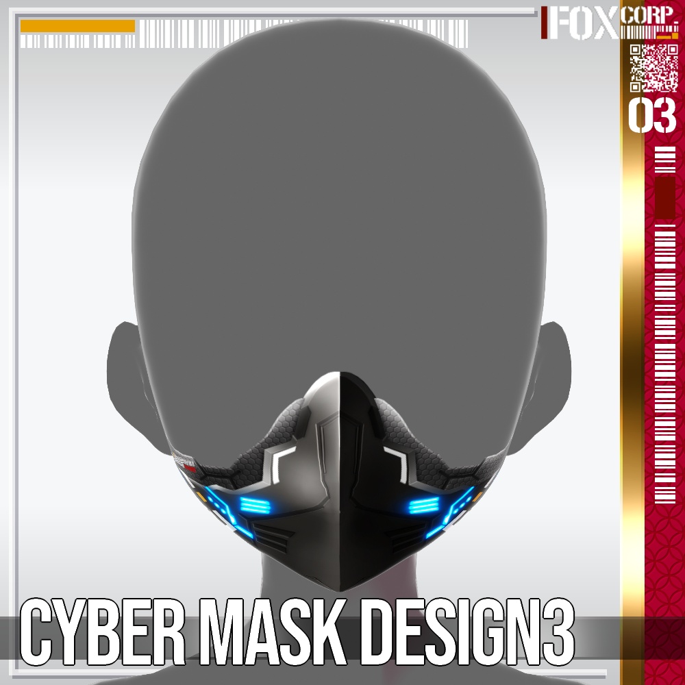 VRoid用 6*8色展開 サイバーマスク3 - Cyber Mask Design3 6*8Colors