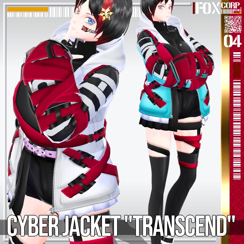 VRoid用 7色展開 サイバージャケット "トランセンド" - Cyber Jacket "Transcend" 7Colors