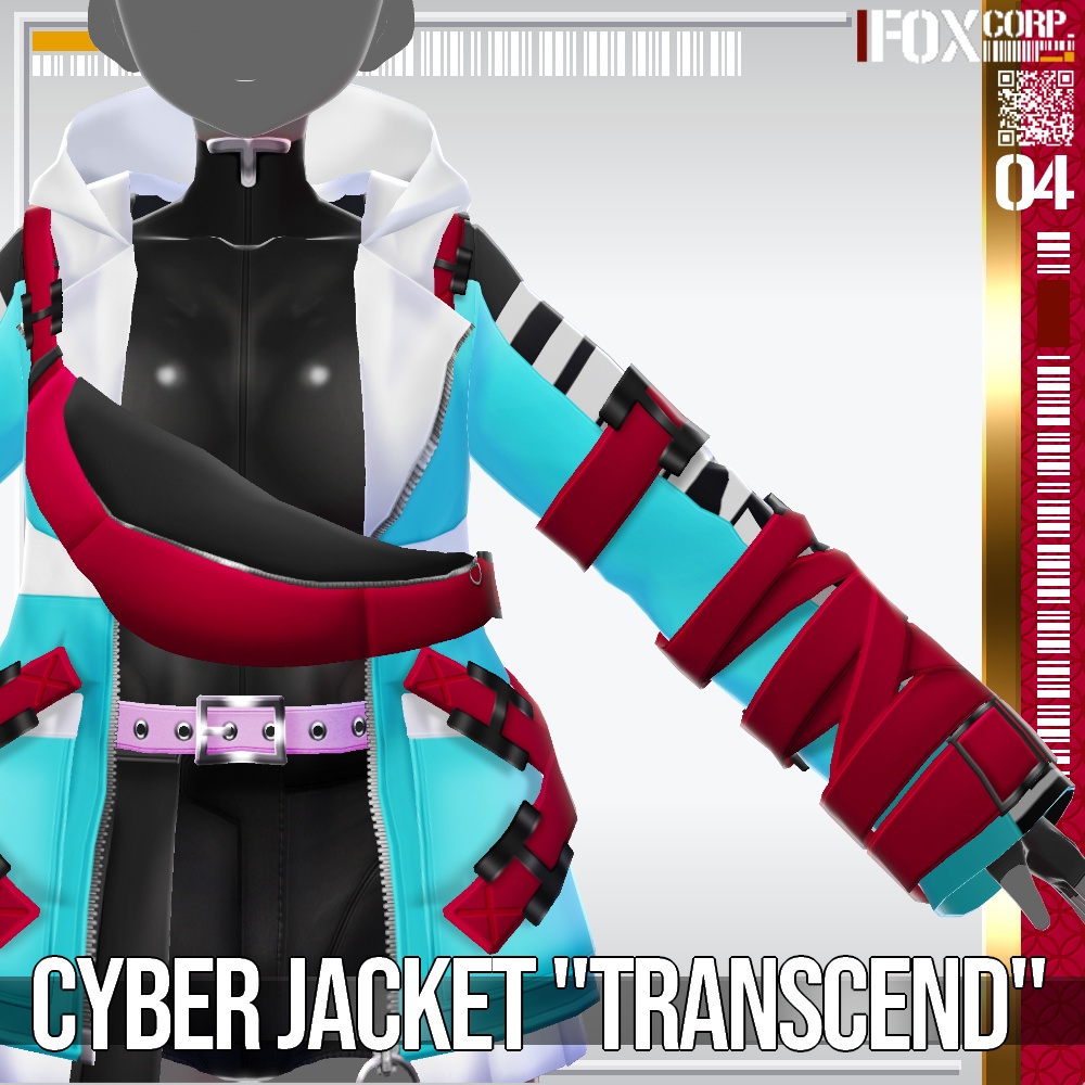 VRoid用 7色展開 サイバージャケット "トランセンド" - Cyber Jacket "Transcend" 7Colors