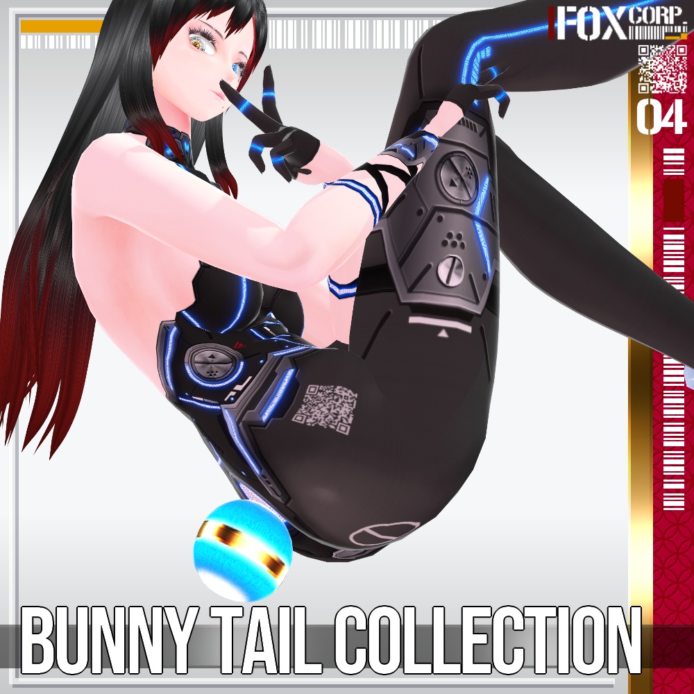 【新色追加!】VRoid用 28パターン バニーテールコレクション - Bunny Tail Collection 28Patterns