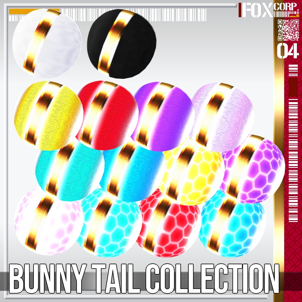 【新色追加!】VRoid用 28パターン バニーテールコレクション - Bunny Tail Collection 28Patterns