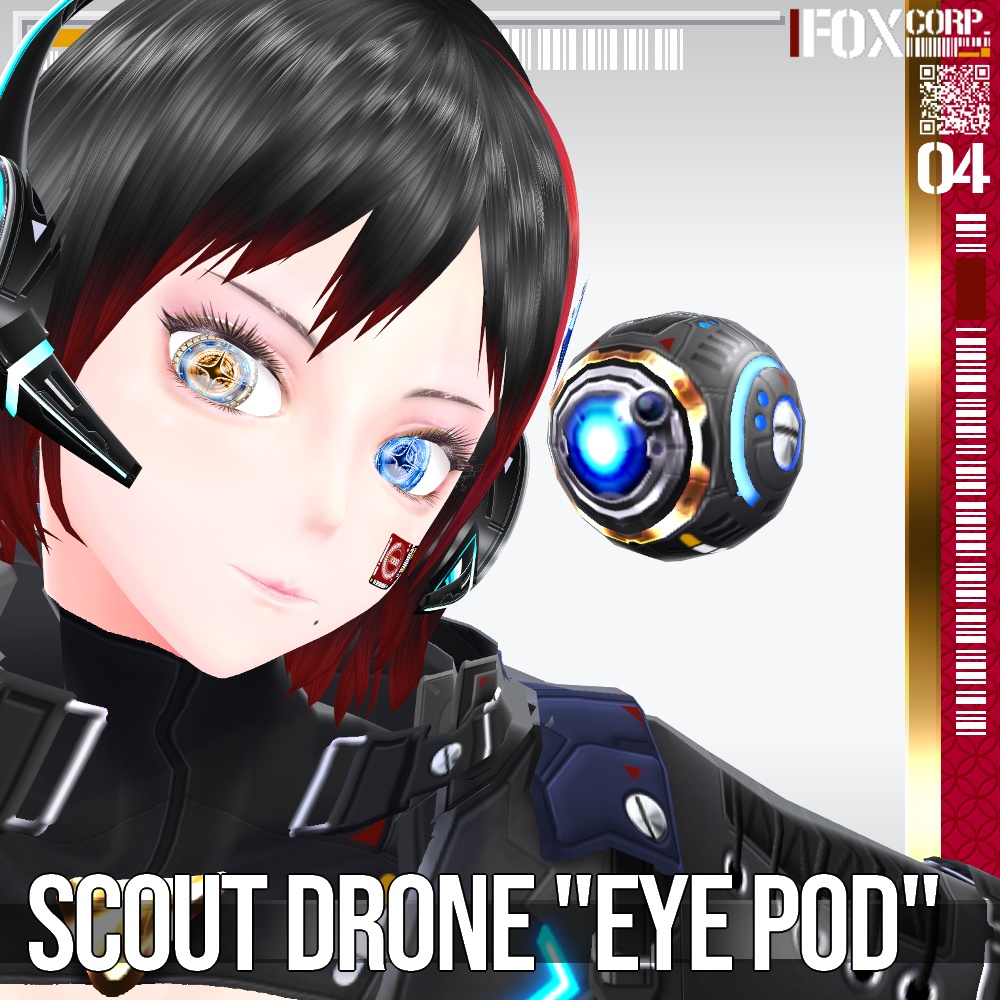 VRoid用 4*9色展開 偵察用ドローン "アイポッド" - Scout Drone "Eye Pod" 4*9Colors