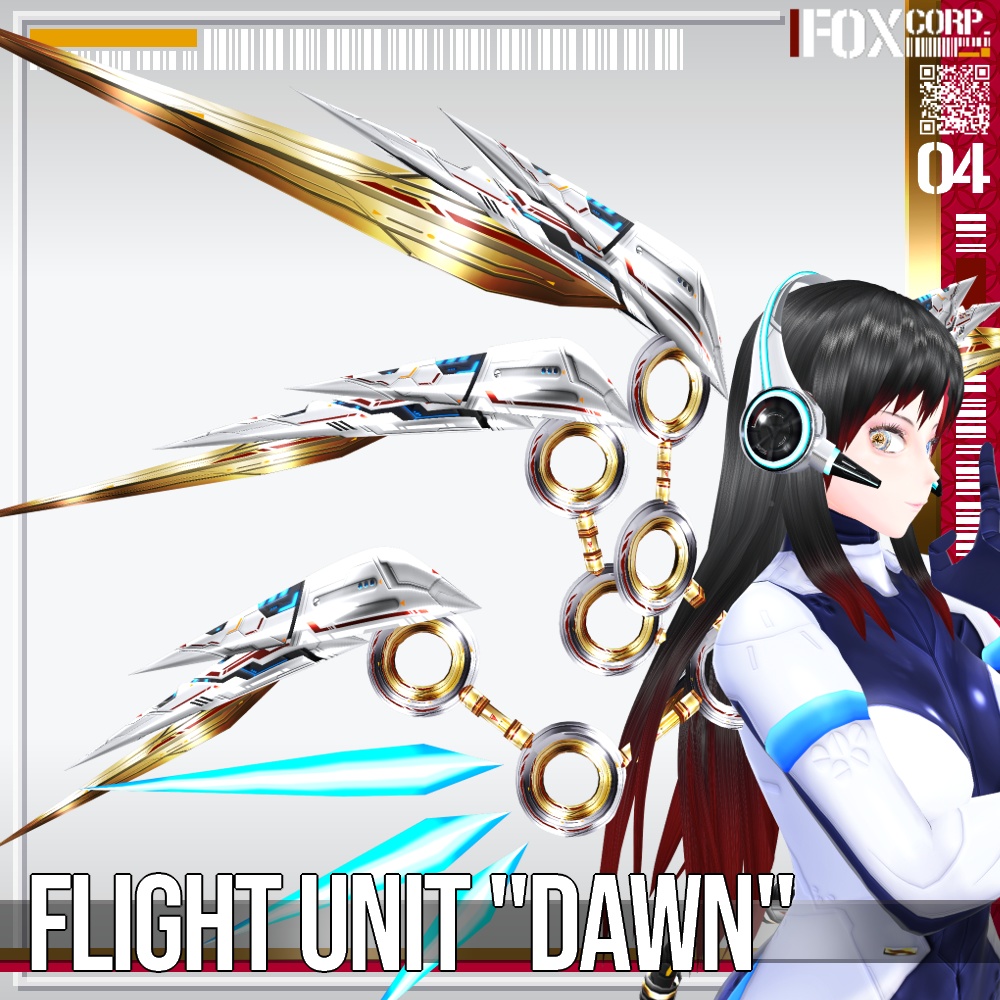 VRoid用 4*4色展開 フライトユニット "Dawn" - Flight Unit "Dawn" 4*4Colors