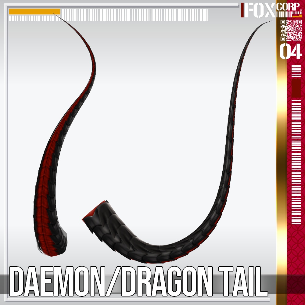 VRoid用 色調設定可能 悪魔・ドラゴンの尻尾 / Daemon & Dragon Tail