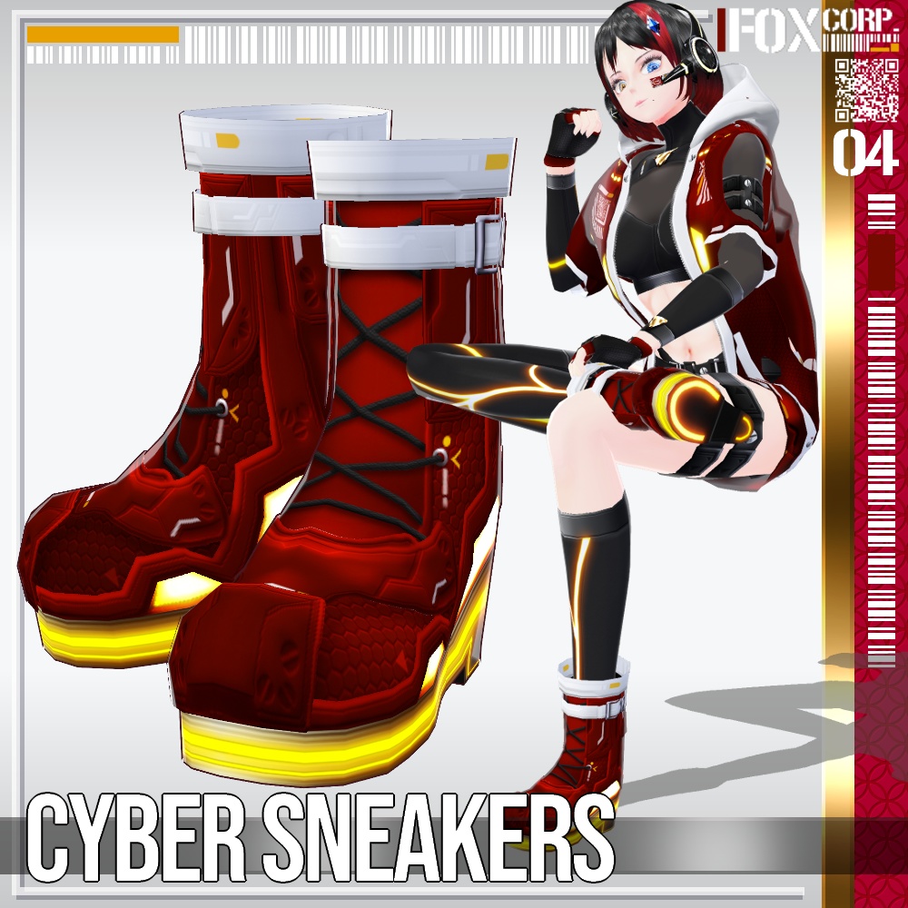 VRoid用 11*4色展開 サイバースニーカー - Cyber Sneakers 11*4Colors