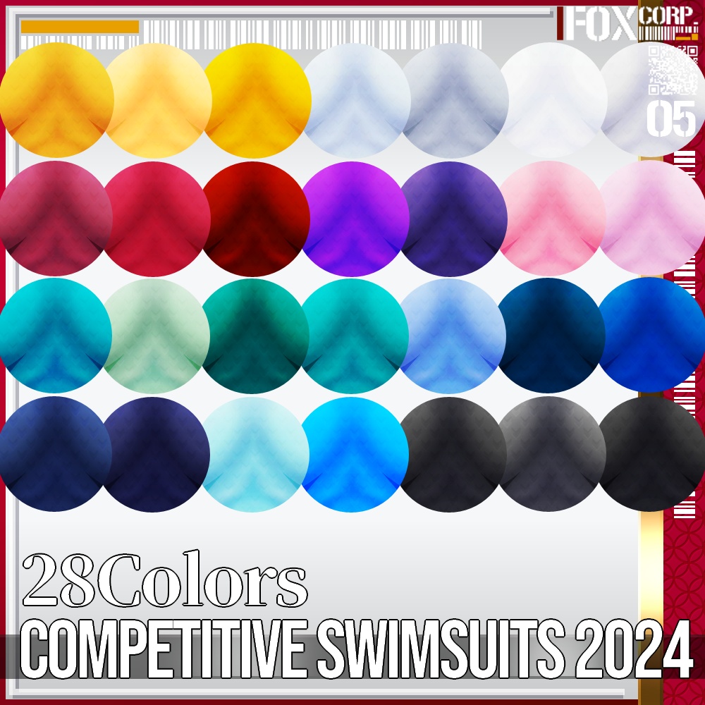 VRoid用 28色展開 改造競泳水着 2024 - Competitive Swimsuits 2024 28Colors