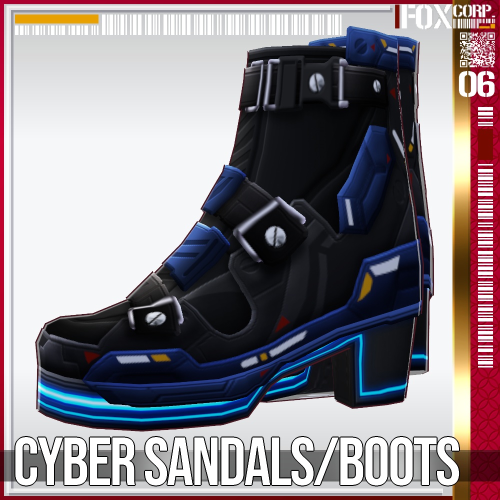VRoid用 9*4色展開 サイバーサンダル / ブーツ - Cyber Sandals / Boots 9*4Colors