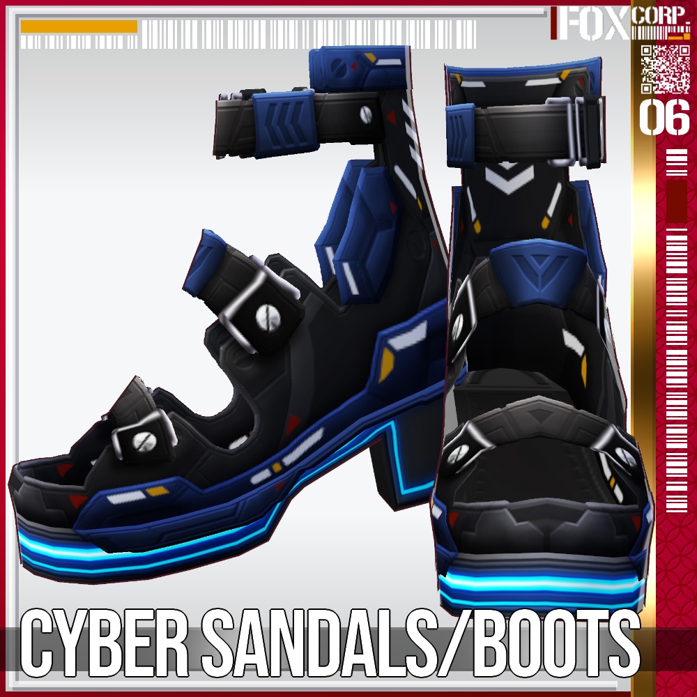 VRoid用 9*4色展開 サイバーサンダル / ブーツ - Cyber Sandals / Boots 9*4Colors