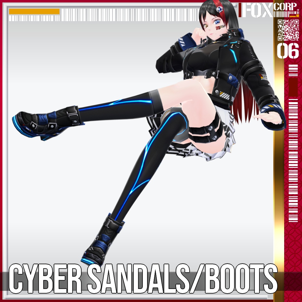 VRoid用 9*4色展開 サイバーサンダル / ブーツ - Cyber Sandals / Boots 9*4Colors